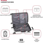7782 Hardside Expandable Luggage with Spinner Wheels, Silver, Checked-Large 27-Inch