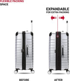7782 Hardside Expandable Luggage with Spinner Wheels, Silver, Checked-Large 27-Inch