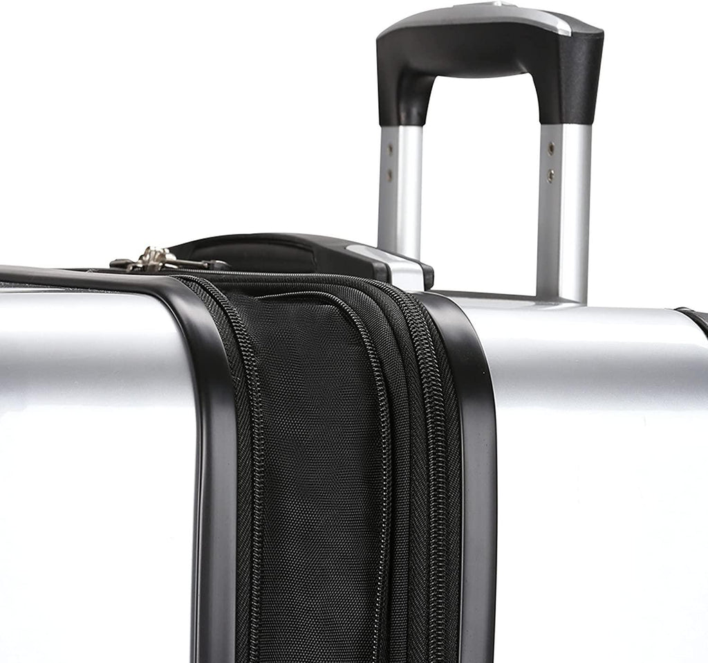 7782 Hardside Expandable Luggage with Spinner Wheels, Silver, Checked-Large 27-Inch