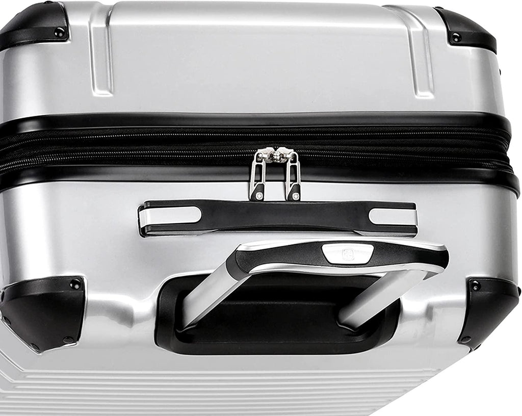 7782 Hardside Expandable Luggage with Spinner Wheels, Silver, Checked-Large 27-Inch