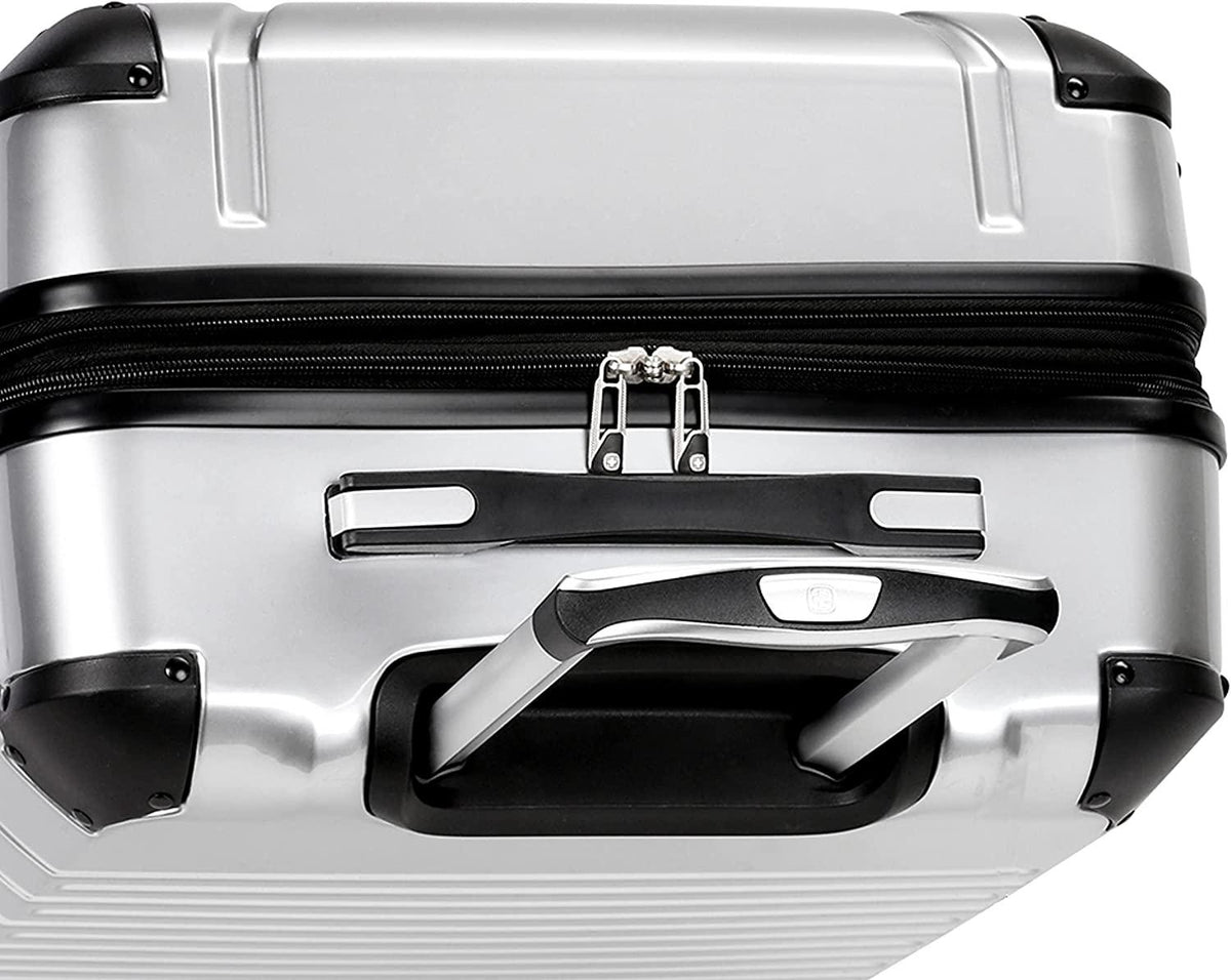 7782 Hardside Expandable Luggage with Spinner Wheels, Silver, Checked-Large 27-Inch
