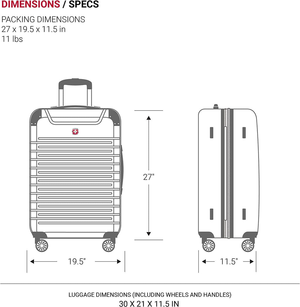 7782 Hardside Expandable Luggage with Spinner Wheels, Silver, Checked-Large 27-Inch