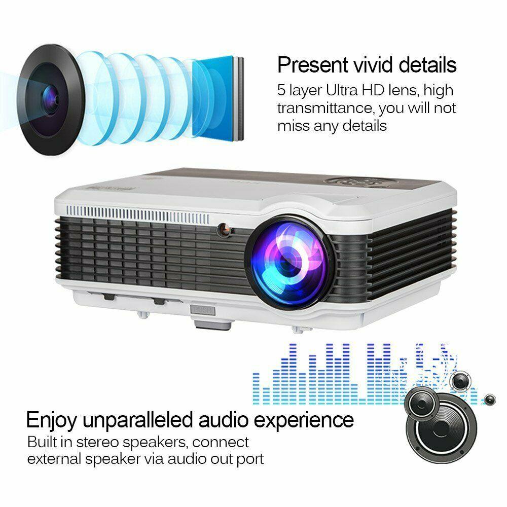led lcd 1080p wifi smart projector android home theater hdmi usb movie night tv