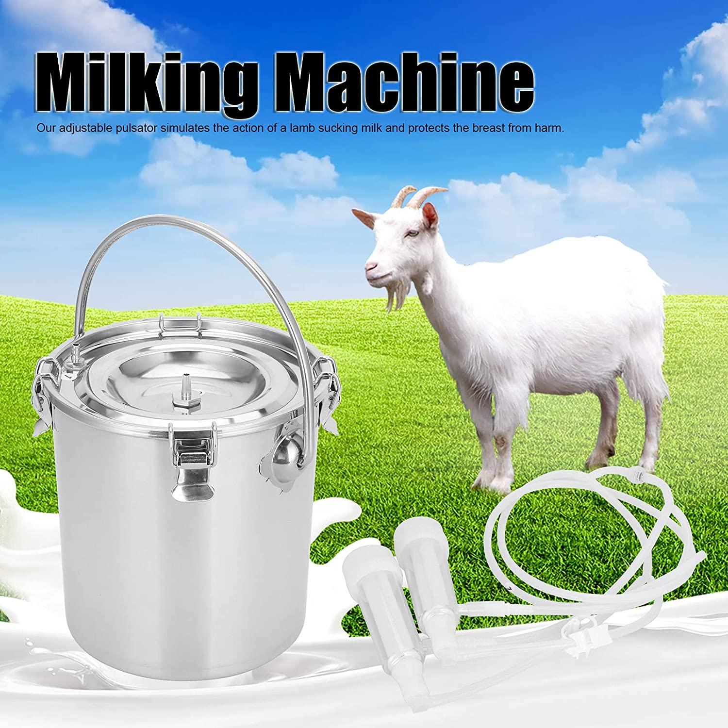 zjchao electric milker, pulsation milker 7l milking equipment livestock milking machine with vacuum pump for goat sheep(#1)