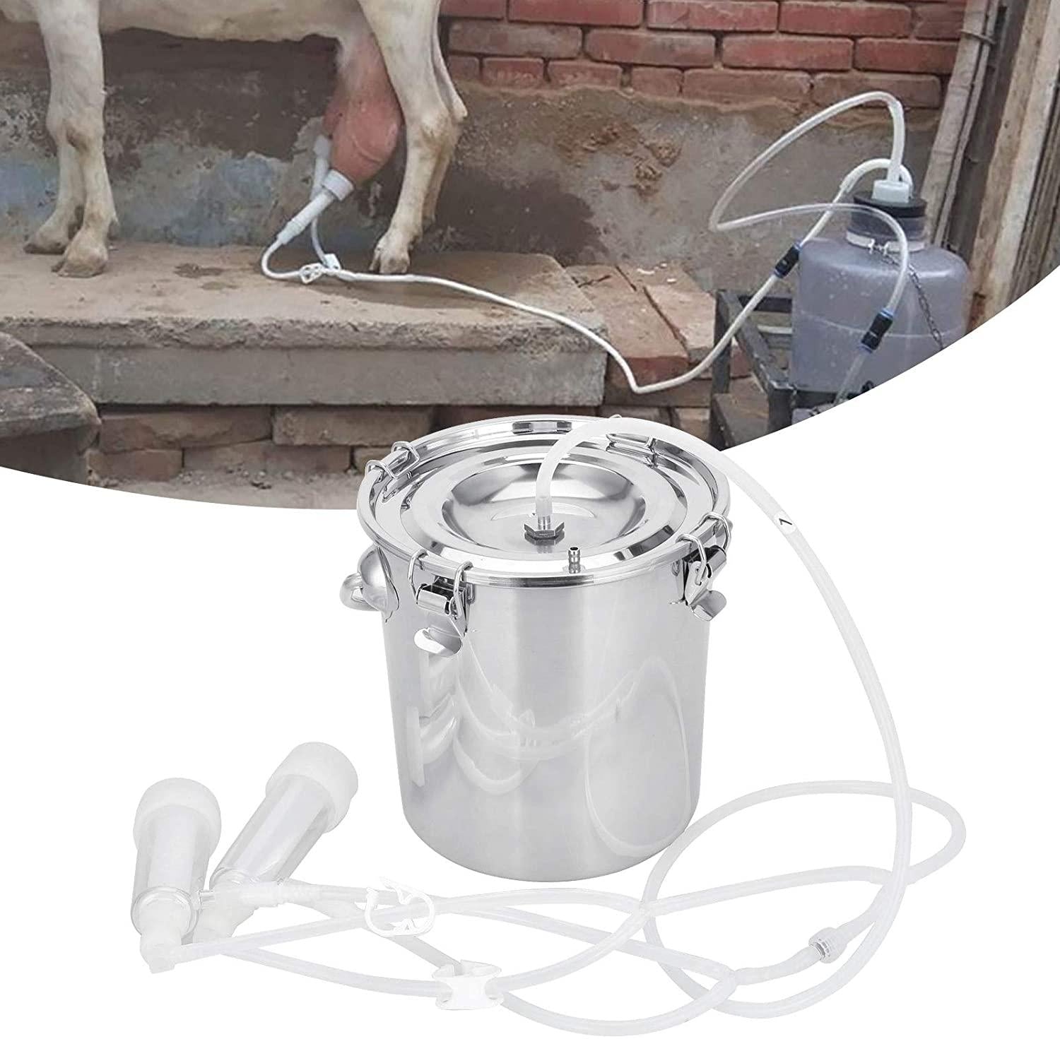 zjchao electric milker, pulsation milker 7l milking equipment livestock milking machine with vacuum pump for goat sheep(#1)