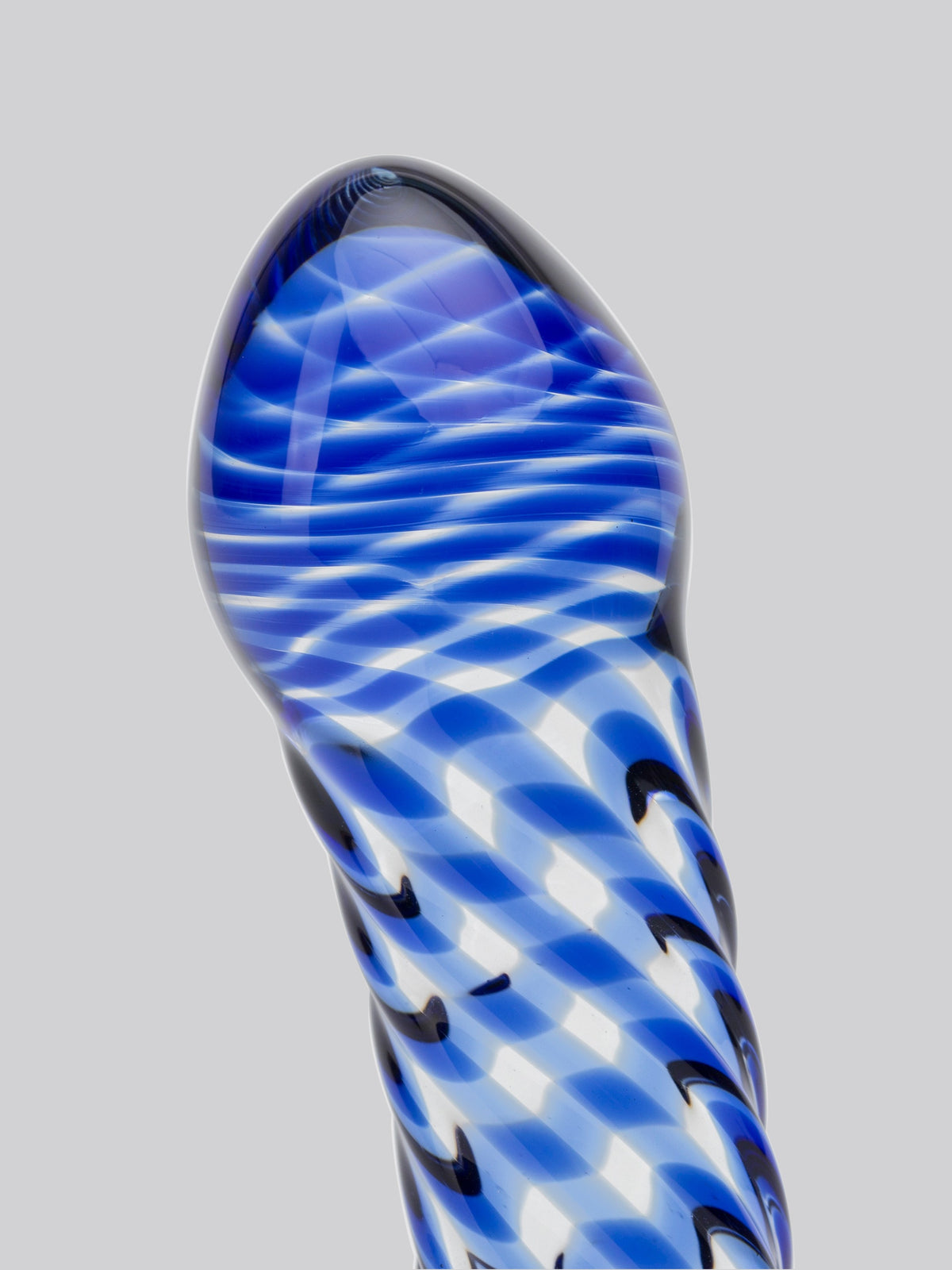 Lovehoney Blue Swirl Textured Sensual Glass Dildo, Blue