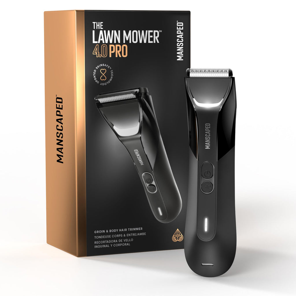 Lawn Mower4.0 PRO - Groin &amp; Body Hair Trimmer, Updated SkinSafeTrimmer Blade, Waterproof Wet/Dry Groomer, USB-C &amp; Wireless Charging Compatible, Men’s Ball Shaver with Travel Lock