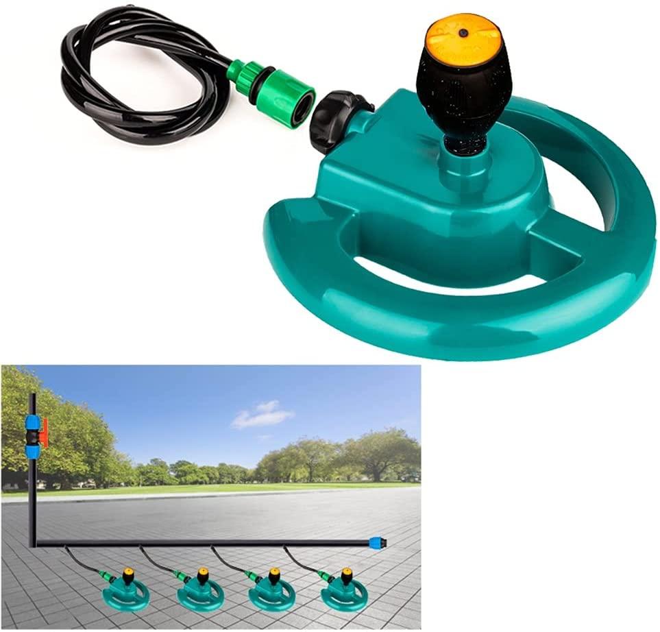 BBGS Garden Lawn Sprinkler with 4 Nozzle, Wide Coverage Irrigation System, 360° Automatic Rotating Watering Device for Garden Farm Large Lawn