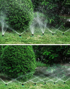 BBGS Garden Lawn Sprinkler with 4 Nozzle, Wide Coverage Irrigation System, 360° Automatic Rotating Watering Device for Garden Farm Large Lawn