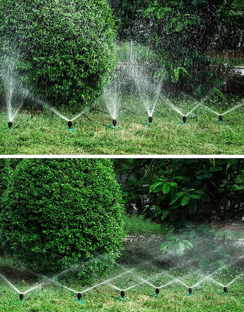 BBGS Garden Lawn Sprinkler with 4 Nozzle, Wide Coverage Irrigation System, 360° Automatic Rotating Watering Device for Garden Farm Large Lawn
