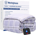 Electric Blanket Heated Blanket, Plaid Sherpa Heating Blanket, 10 Heat Settings &amp; 1-12 Hours Time Settings, Grey Plaid, 62" x 84" Twin Size