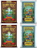 foxfarm ocean forest garden soil mix and happy frog organic potting soil mix bundle (4 bags)