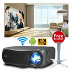 8500lm 5g wifi android projector blue tooth 4k movie tv hdmi 16gb bundle bracket