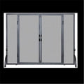 SINGLE PANEL BLACK WROUGHT IRON SCREEN WITH DOORS, LARGE