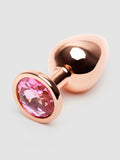 Rear Assets Medium Jeweled Rose Gold Aluminum Butt Plug 2.5 Inch, Gold