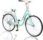 26" Classic Comfortable Lady Bike Women Daily Bicycle Adjustable Handlebar and Seat with/no Basket Beach Cruiser Bike