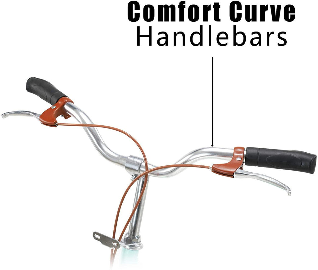 26" Classic Comfortable Lady Bike Women Daily Bicycle Adjustable Handlebar and Seat with/no Basket Beach Cruiser Bike