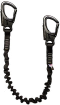 Fusion Tactical 4ft 48"x1" Internal Elastic Bungee Military Police Personal Retention Helo Lanyard with Dual LocSnap Hook 23kN Black