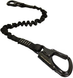 Fusion Tactical 4ft 48"x1" Internal Elastic Bungee Military Police Personal Retention Helo Lanyard with Dual LocSnap Hook 23kN Black