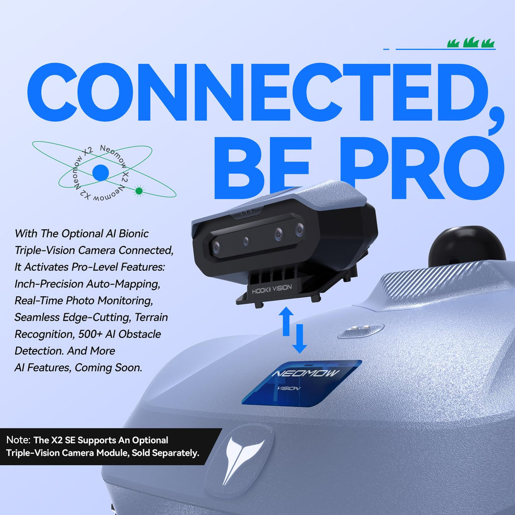 Neomow X2 SE 360° 3D LiDAR Robot Lawn Mower, Wire for 0.75 Acre, No RTK Antenna, 4G App Control, GPS Anti-Theft, 13Ah, IPX6, Support Upgrade AI Bionic Triple Vision Module for Auto-Mapping
