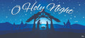7' x 16' Blue and White "O Holy night" Christmas Double Car Garage Door Banner
