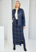 side-button wool skirt