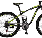 EUROBIKE OBK E7 Mountain Bike 21 Speed Bicycle 27.5” Full Suspension Mens Bikes Daul Disc Brakes MTB (Yellow)
