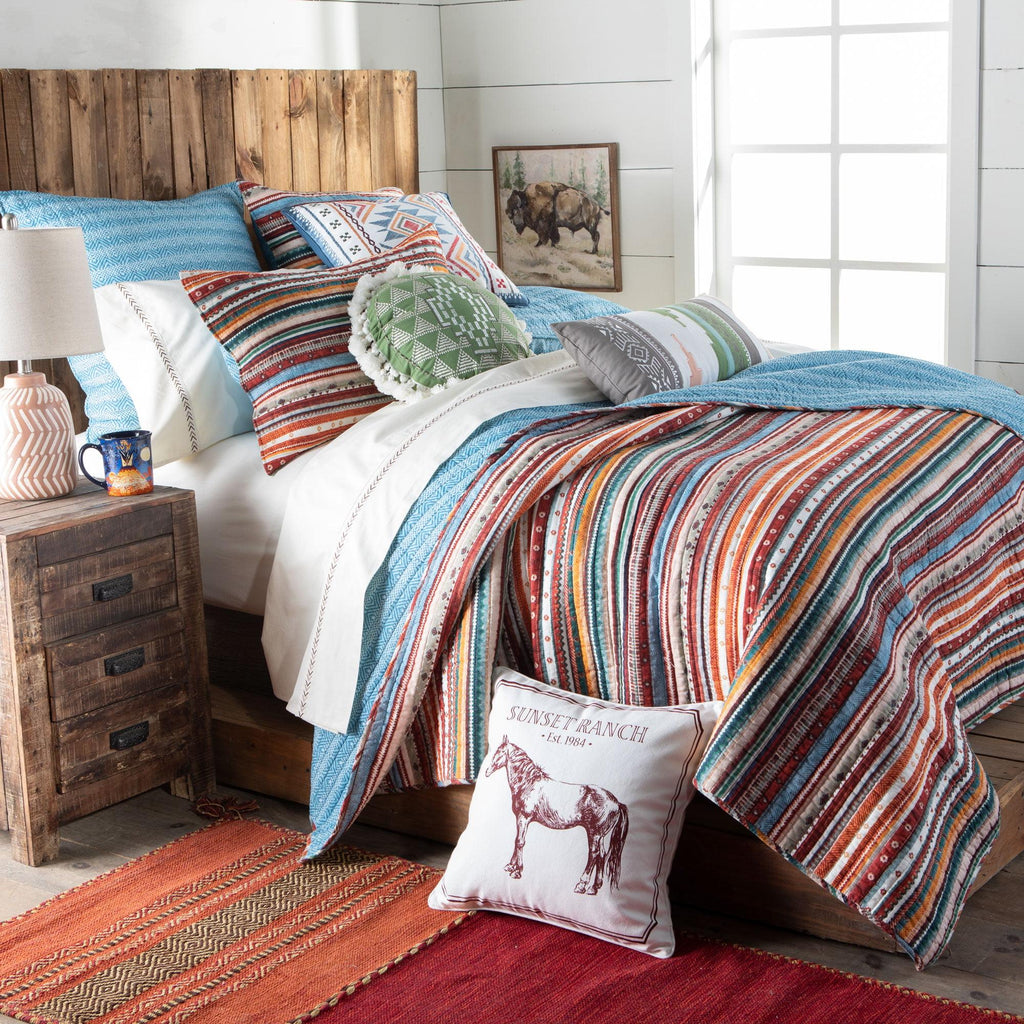 Yuma Bright Color Southwest Stripes Quilt Size Full/Queen