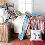 Yuma Bright Color Southwest Stripes Quilt Size Full/Queen
