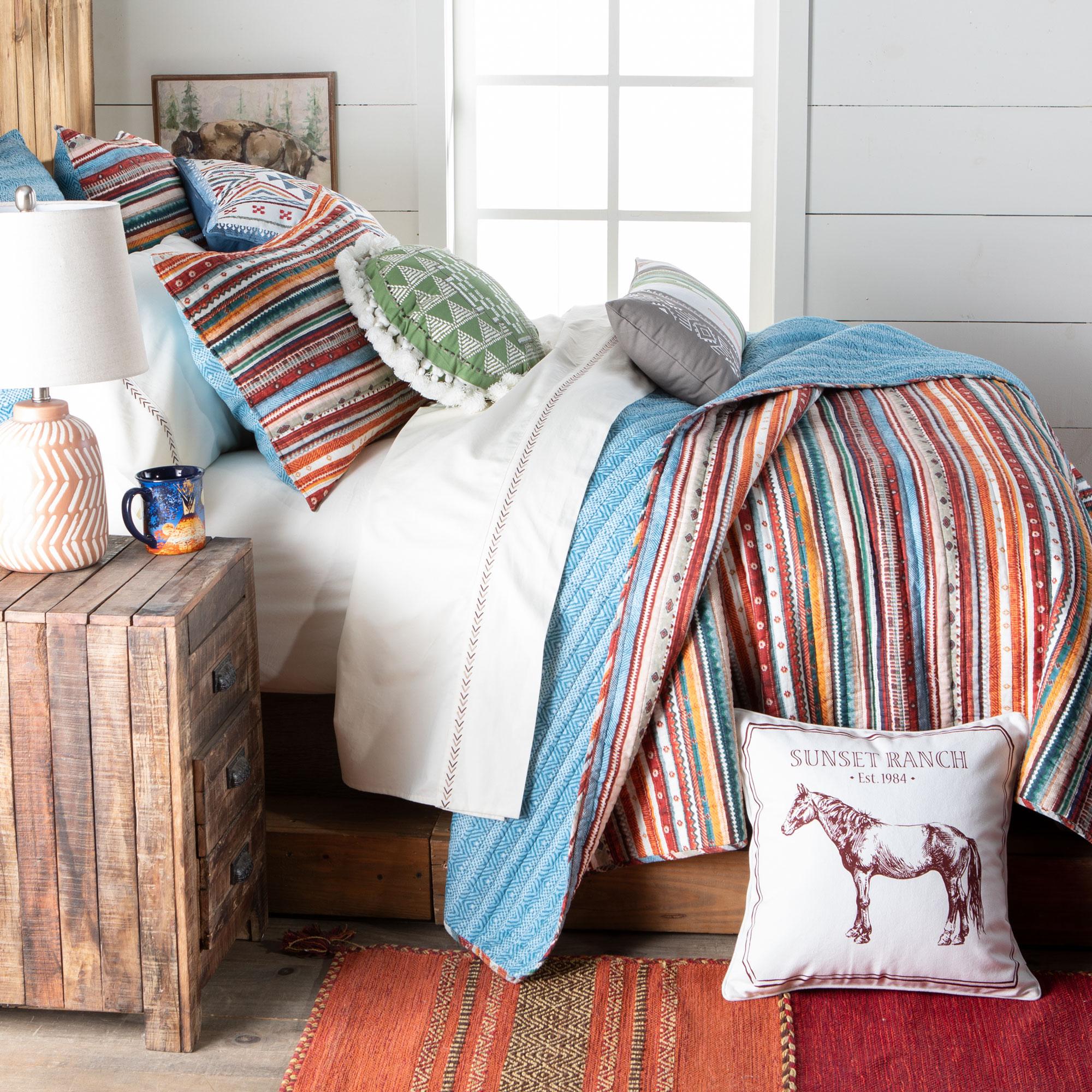 Yuma Bright Color Southwest Stripes Quilt Size Full/Queen