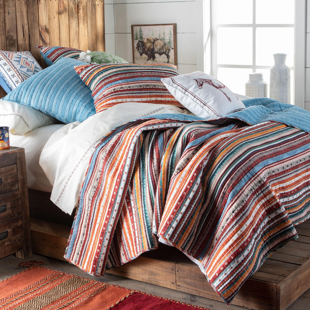 Yuma Bright Color Southwest Stripes Quilt Size Full/Queen