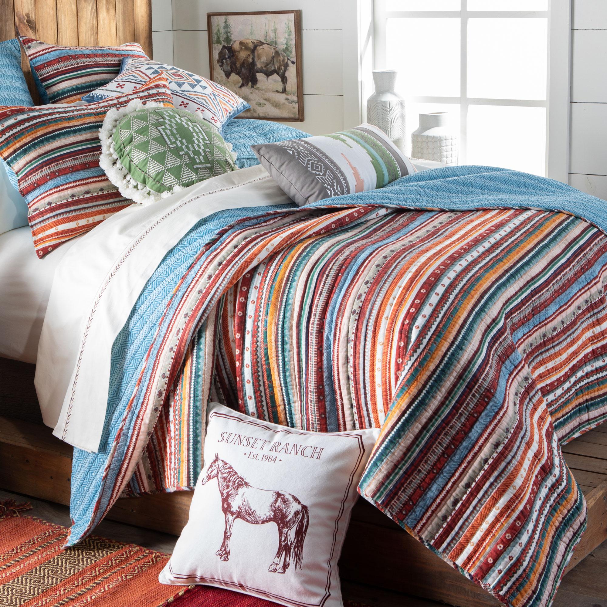 Yuma Bright Color Southwest Stripes Quilt Size Full/Queen