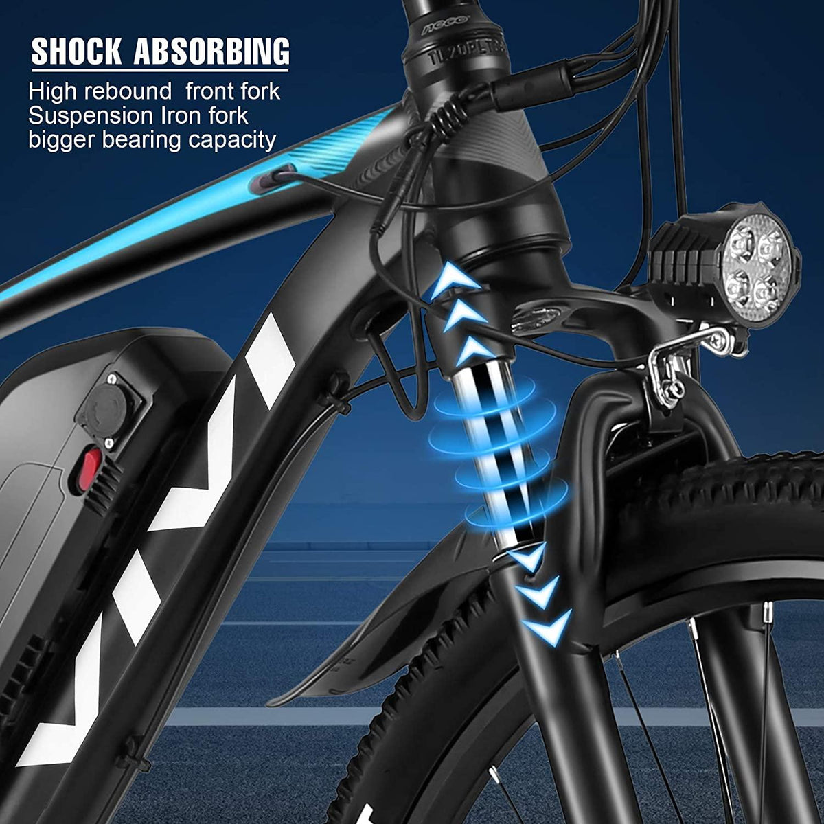 VIVI Electric Bike 350W, 27.5/26 Inch Electric Bikes for Adults Mountain Bike, 36V/10.4Ah Removable Battery, 21 Speed Gears, Electric Bicycle 20MPH Speed