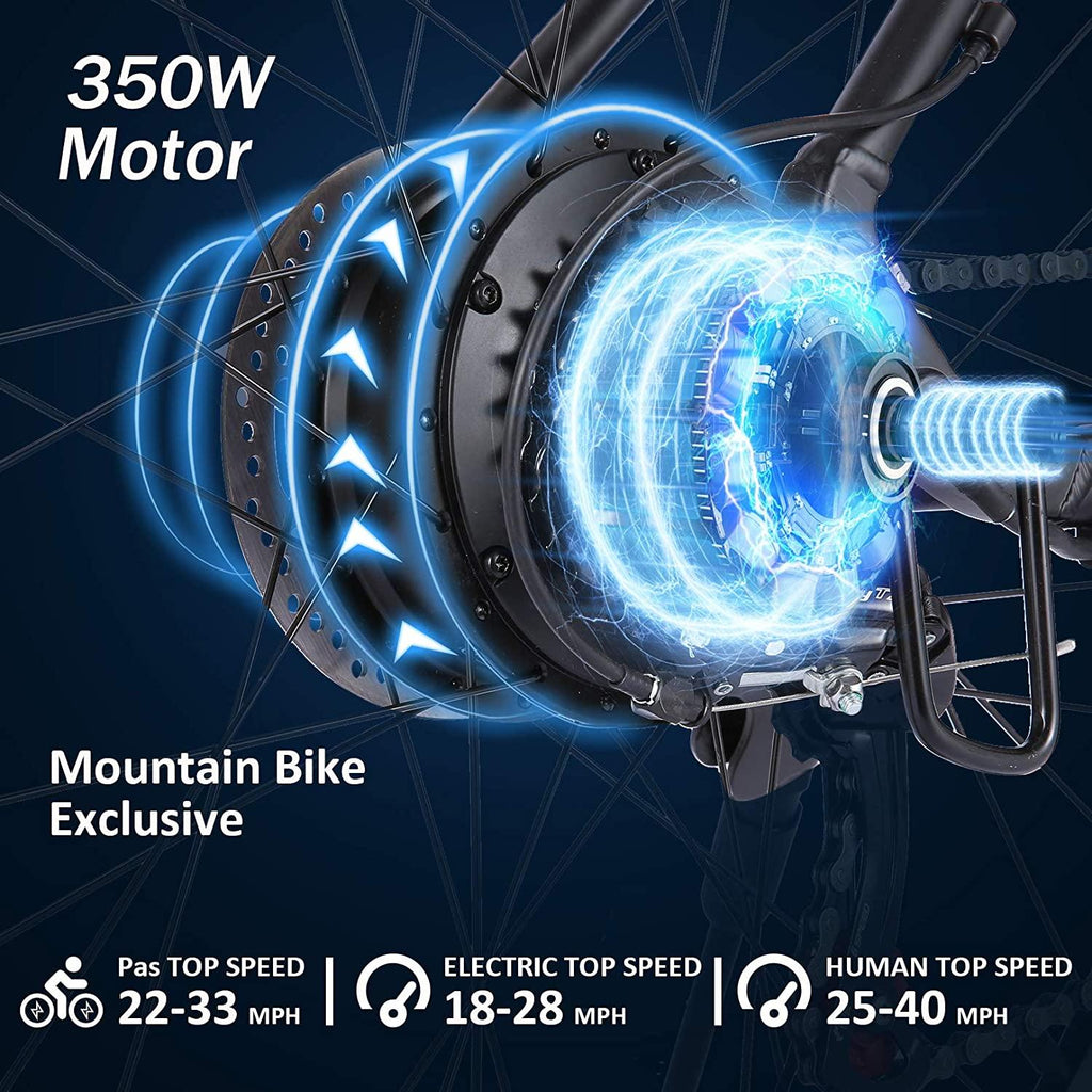 VIVI Electric Bike 350W, 27.5/26 Inch Electric Bikes for Adults Mountain Bike, 36V/10.4Ah Removable Battery, 21 Speed Gears, Electric Bicycle 20MPH Speed