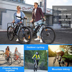 VIVI Electric Bike 350W, 27.5/26 Inch Electric Bikes for Adults Mountain Bike, 36V/10.4Ah Removable Battery, 21 Speed Gears, Electric Bicycle 20MPH Speed