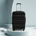 Luggage 3 Piece Set ABS Hardshell Lightweight Suitcase with TSA Lock Spinner Wheels 20in24in28in (Black)