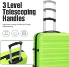 Luggage 3 Piece Set ABS Hardshell Lightweight Suitcase with TSA Lock Spinner Wheels 20in24in28in (Black)