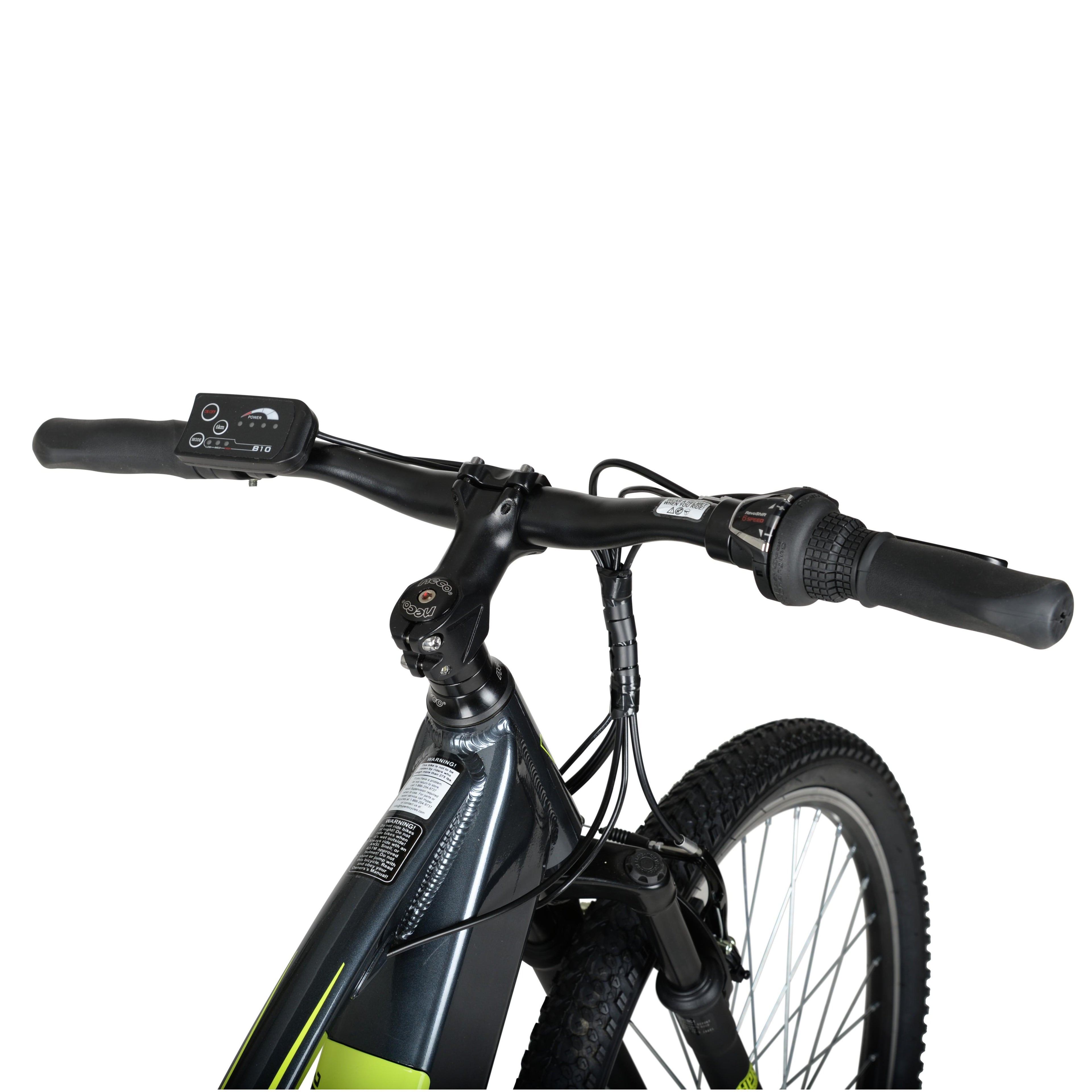 Hyper Bicycles E-Ride Electric Pedal Assist Mountain Bike, 26in MTB, Black