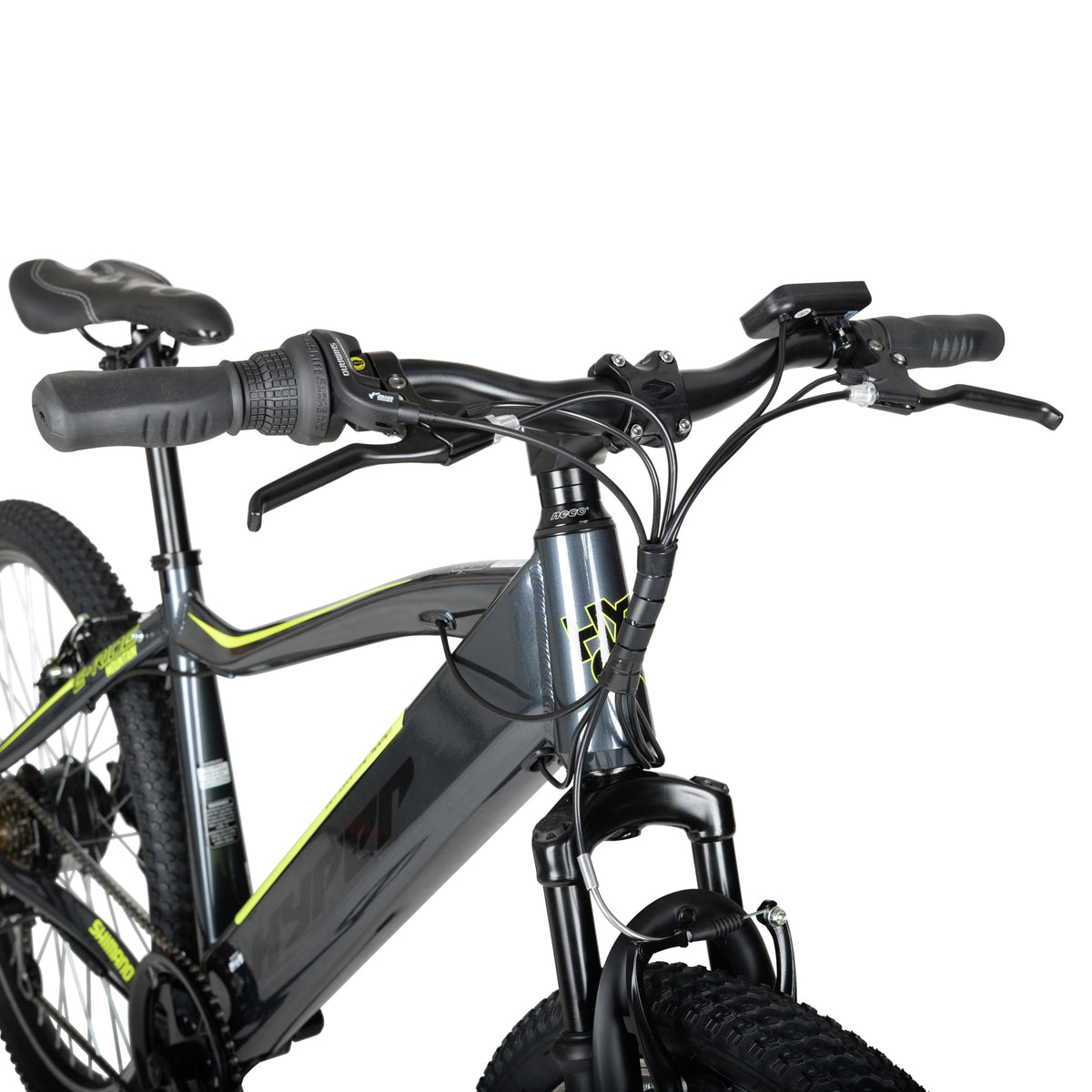 Hyper Bicycles E-Ride Electric Pedal Assist Mountain Bike, 26in MTB, Black