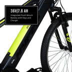 Hyper Bicycles E-Ride Electric Pedal Assist Mountain Bike, 26in MTB, Black