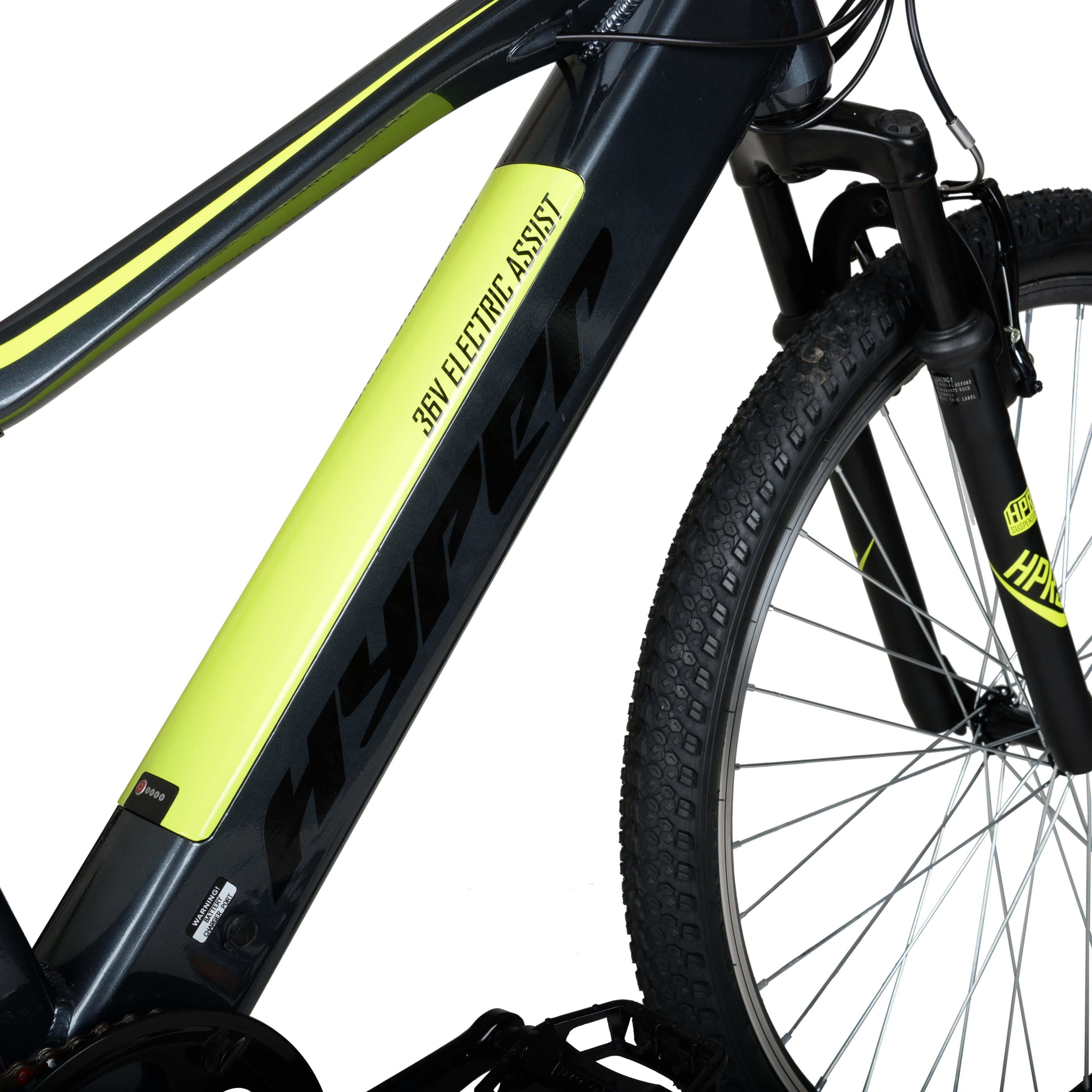 Hyper Bicycles E-Ride Electric Pedal Assist Mountain Bike, 26in MTB, Black