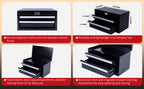 SUMERUZ Mini Tool Box with Drawers - Small Metal Tool Box, Micro Top Tool Chest for Tools Storage,Multi-Purpose Portable StoraCase Organizer (Black01)