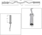 Everyday Essentials Olympic Super Curl Barbell Curl Bar, 48 inch (350 lb Weight Capacity), Silver (CB4S)