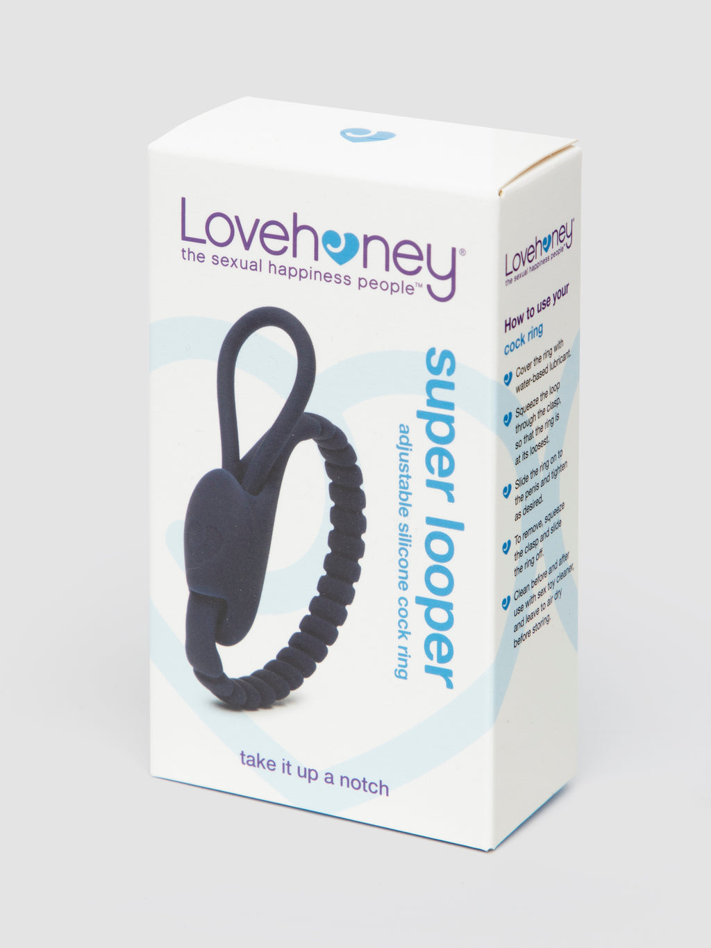Lovehoney Super Looper Adjustable Silicone Cock Ring, Blue