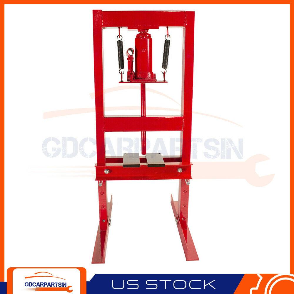 6 Ton Shop Press Hydraulic Bottle Jack Benchtop H-Frame Plates Jack Stand Tools
