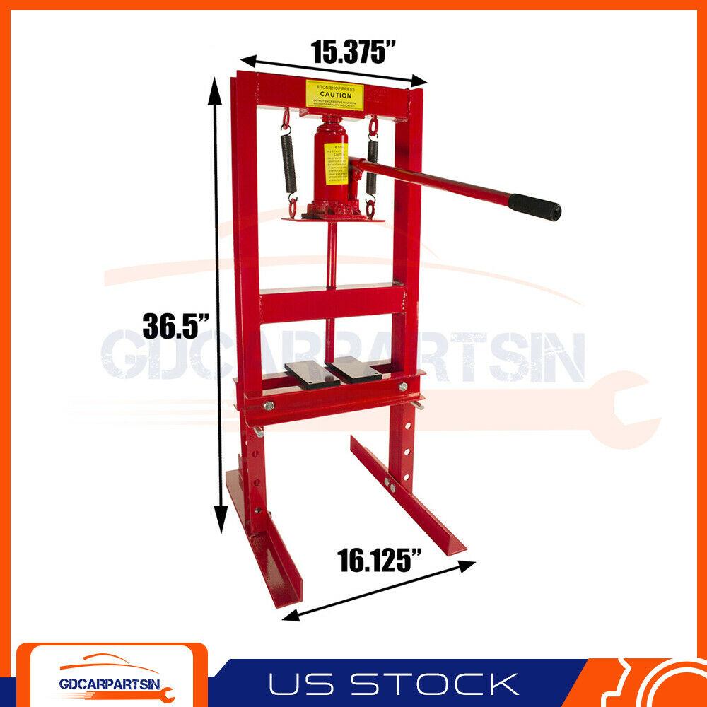 6 Ton Shop Press Hydraulic Bottle Jack Benchtop H-Frame Plates Jack Stand Tools