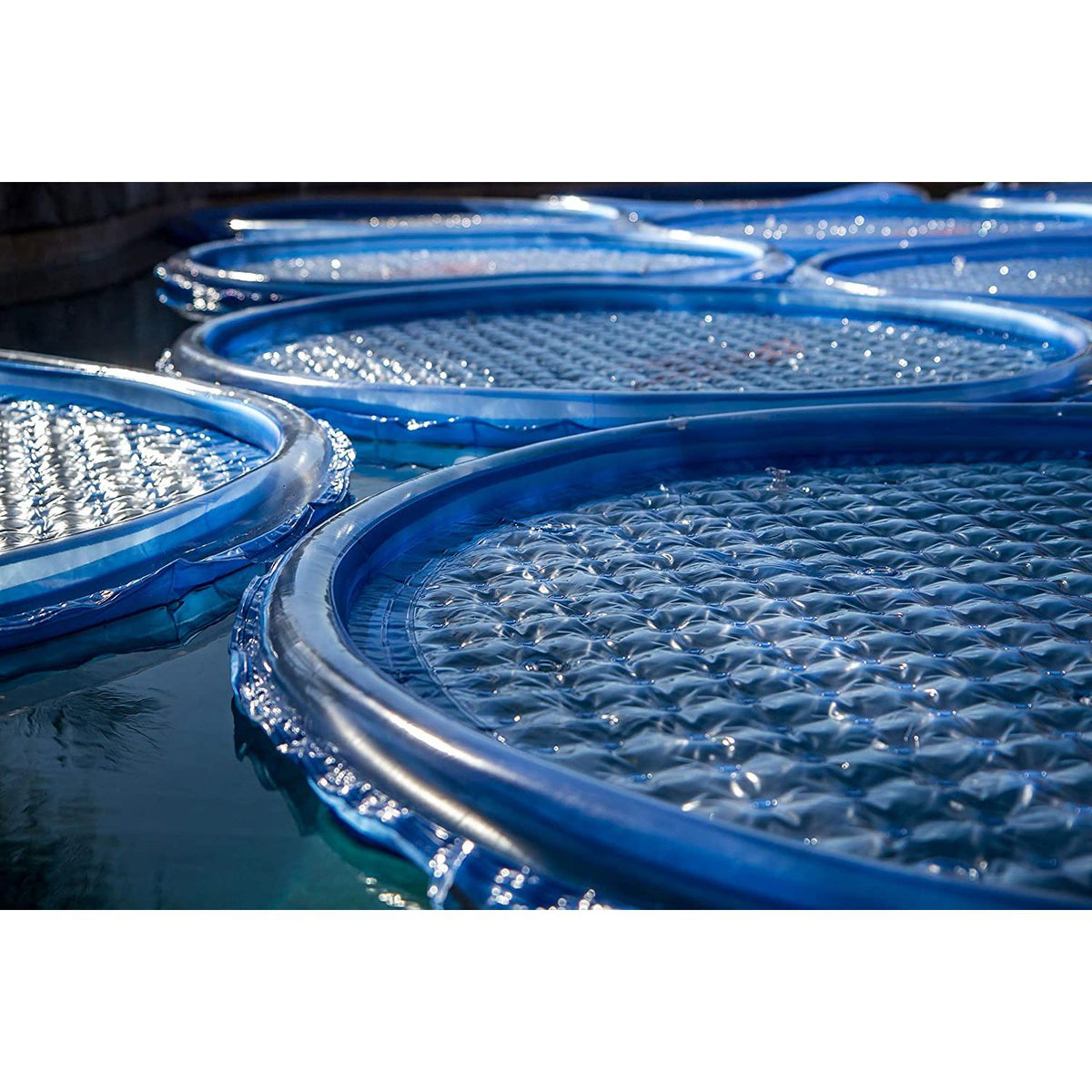 Solar Sun Rings UV Resistant Above Ground Inground Swimming Pool Hot Tub Spa Heating Accessory Circular Heater Solar Cover, Blue