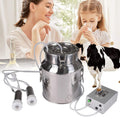 tehongmai electric milking machinefor cow, 14l pulsation direct suction integration vacuum pump and automatic stop device, portable livestock milking equipment