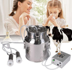 tehongmai electric milking machinefor cow, 14l pulsation direct suction integration vacuum pump and automatic stop device, portable livestock milking equipment