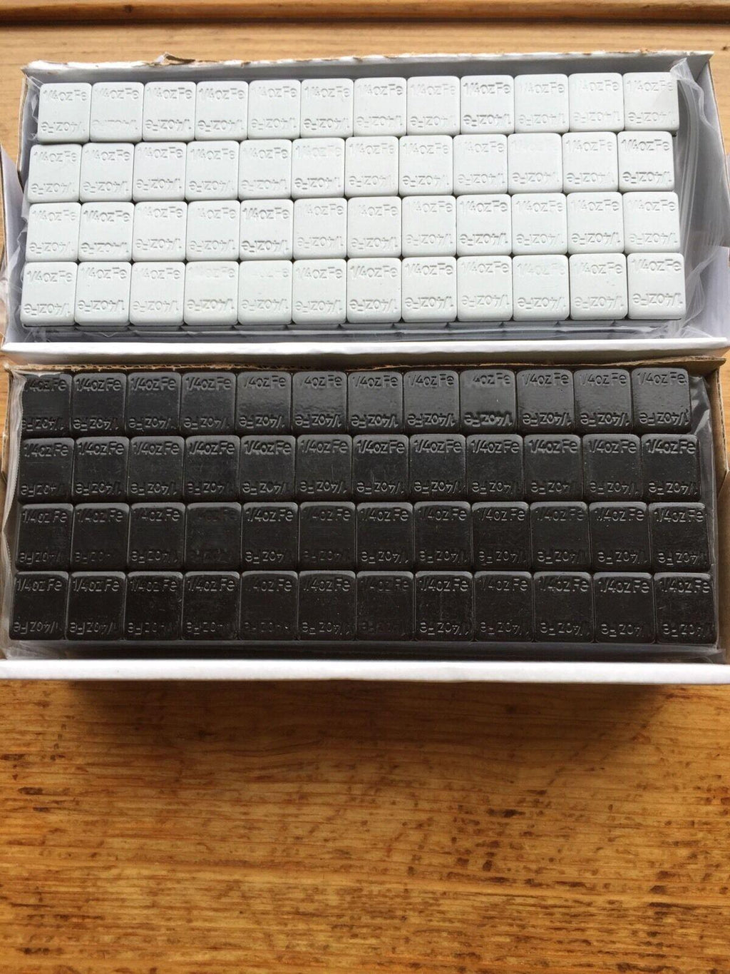 27 LBS BLACK WHEEL WEIGHTS-1/4 OZ -27 LBS GREY- 1/4 OZ. STICK-ON ADHESIVE TAPE